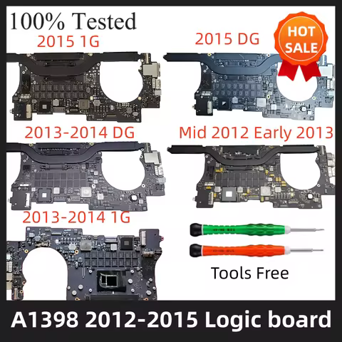 A1398 Laptop Motherboard For MacBook Pro Retina 15" A1398 Logic Board CPU i7 8GB 16GB 2012 2013 2014
