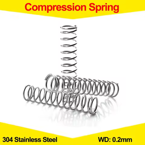 304 Stainless Steel compression spring, WD 0.2mm, 10pcs