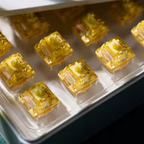 Akko V5 Pro Cream Yellow Switch 5Pin 50gf Thocky Linear Switch Factory Lubed Compatible with Cherry