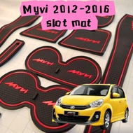 PERODUA MYVI 2012-2016 Interior Slot Mat Rubber Mat Anti-slip Mat Storage Tank Mat accessories CUP