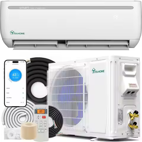 12000 BTU Mini Split Air Conditioner Heat Pump System, 20 SEER2 115V WiFi Enabled Inverter Ductless 