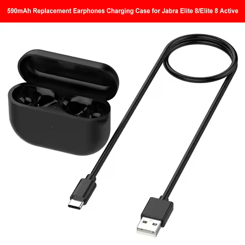 590mAh Charging Case for Jabra Elite 8 Wireless Earphones Charging Case Type-C Earphone Charger Box 