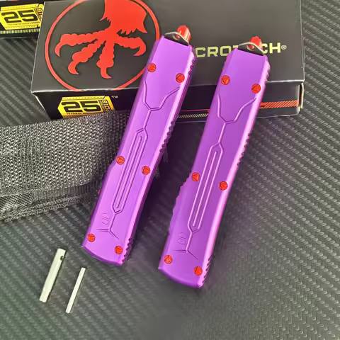 Micro Utility Knife Tech Bounty Hunter UT Purple Aluminum Alloy Handle Pocket Knife Outdoor Camping 
