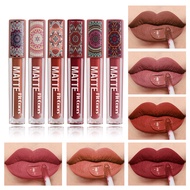 6 Color Lip Glaze Matte Liquid Lipstick Makeup Waterproof Velvet Dark Brown Lip Gloss Lasting Pigmen