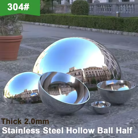 2.0mm Thick Stainless Steel Diameter 51mm-300mm Hemisphere Sphere Mirror Bright Hollow Ball for Faca