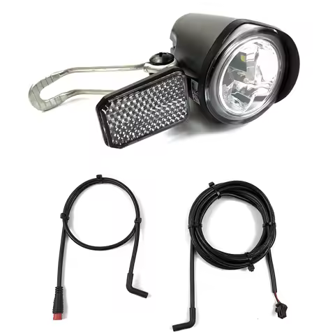 E-Bike Led Headlights 6V/12V/24V/36V/48V/60V Bicycle Lighst Waterproof Front Headlight SM Plug- Wate