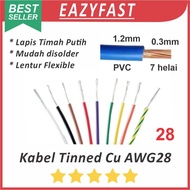 Tinned Cu AWG28 Stranded Cable White Tin Coated Copper Flexible PVC JST Audio NYAF AWG 28