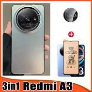3In1 Redmi A3 Durable Phone Case for Redmi A5 A3 14C 13C 12C A4 Soft Ceramic Screen Protector Film +