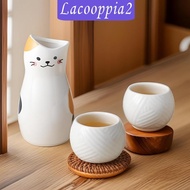 [Lacooppia2] Ceramic Sake Set Cute Design Pottery Teacups Sake Glasses Sake Carafe for Tea Drink Sake