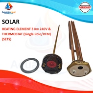 SOLAR Heating Element 3Kw 240V & Thermostat (Single Pole / RTM) (SET)