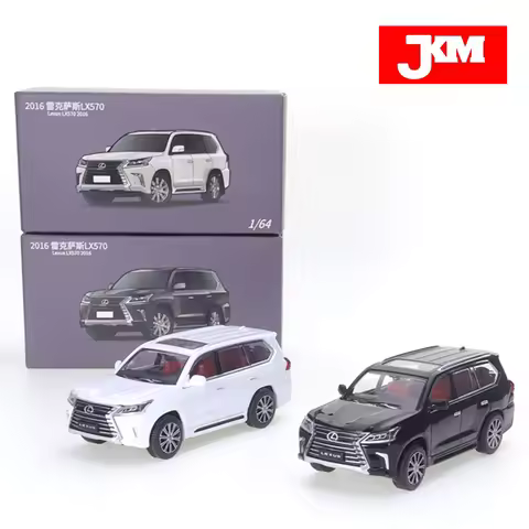 JKM 1/64 Lexus LX570 Black and White Lexus Series Off-road Vehicle Car Alloy Toys Motor Vehicle Diec