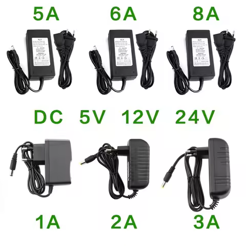 AC Power Supply Adapter DC 5V 12V 24V 1A 2A 3A 5A 6A 8A Universal Charger DC 5v 12v 24V Lighting Tra