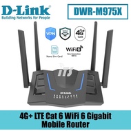 D-Link 4G+ LTE Cat 6 Wi-Fi 6 Gigabit Mobile Router - Nano Sim Slot (DWR-M975X)