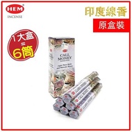HEM HEM - (20支六角柱盒x6件裝)CALL MONEY招財進寶味印度進口純天然手工制線香棒 香枝 瑜伽冥想專用香薰 HI-CALL-MONEY-X6 Fixed size