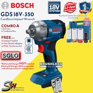 COMBO Bosch 18V 350Nm Cordless Impact Wrench GDS18V-350 Professional GDS 18V-350 F.O.C SOCKET AND BI