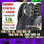 TAYAR 100/70-18, 100/80-18, 100/90-18, 100/100-18 SWALLOW,DELI,DURO,CORSA,COUGAR,VIVA TUBELESS/TUBE-