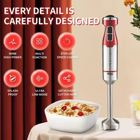 Electric Hand Blender Juice Extraction Food Processing Stainless Steel Electric Blender Suitable for