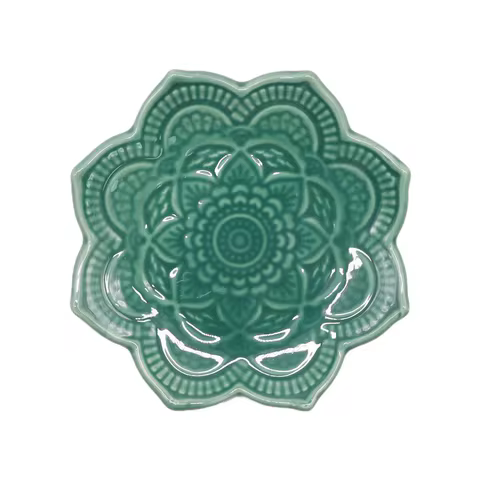 Nordic Ceramic Mandala Small Jewelry Dish Earrings Necklace Ring Storage Plates Fruit Dessert Displa