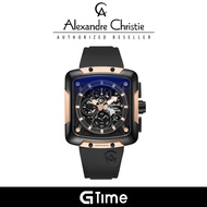 [Official Warranty] Alexandre Christie 3039GCRBRBA Silicone Strap Chronograph Men Watch Water Resist