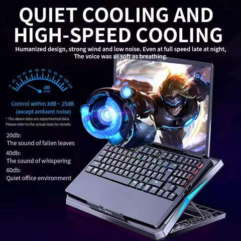 Q3 Gaming Laptop Cooler With Six Fans Adjustable Height Silent Cooling Pad Laptops Computer Stand Fo