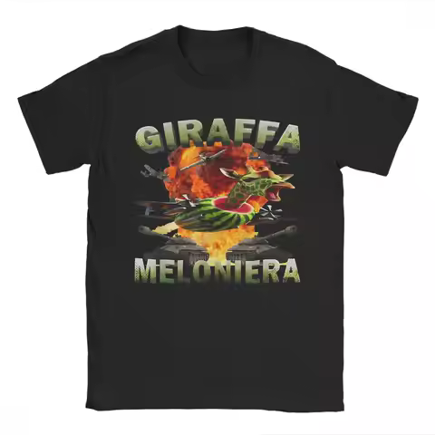 Giraffa Meloniera Funny Italian Brainrot Meme Merch Men Women T Shirt 100% Cotton Tee Printed T-shir
