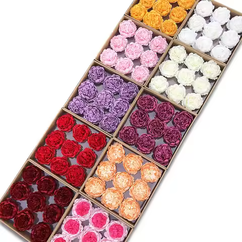 10x7.5cm 9/18/27pcs Big Poeny head Soap flower DIY floral gift for wife mother Birthday Valentine we