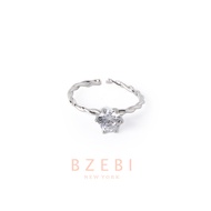 BZEBI Cincin Silver 925 Original Perempuan 戒指女 Lelaki 925 Adjustable 18K Jewelry With Box for woman 1051r