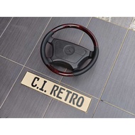 NEW W124 R129 W140 W126 W210 W202 HALF WOOD WALNUT BURLWOOD LEATHER STEERING WHEEL MERCEDES BENZ