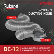 KitchenZ Rubine 3 Meter Aluminium Ducting Hose 6 inch Ducting Cap RDS-DC-12 / 7 Inch Ducting Cap RDS