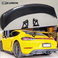 Carbon Fiber Rear Trunk Spoiler Lip Wings Car Accessories for Porsche Cayman Boxster 981 986 987 718