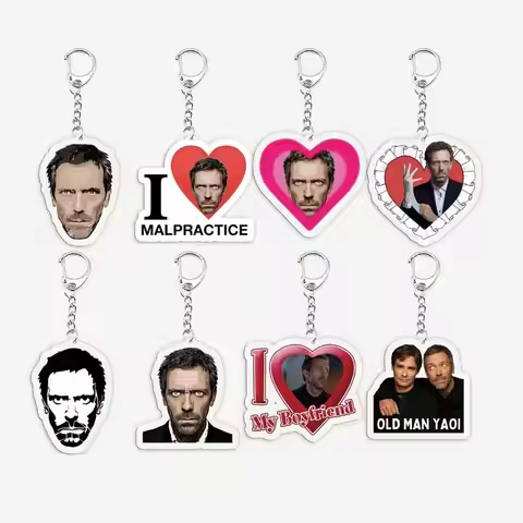 Acrylic House MD Keychains for Accessories Bag House MD Charm Keyrings Chains Jewelry Fans Friends G