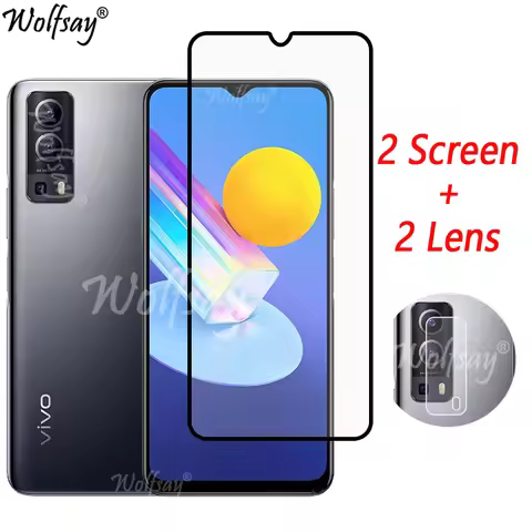 Full Cover Whole Glue Tempered Glass For Vivo Y72 5G Screen Protector For Vivo Y72 5G Camera Glass F