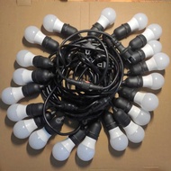 Waterproof outdoor decorative light bulb string for milk tea cafe decor 5m10b-10m15b-10m20b molded w