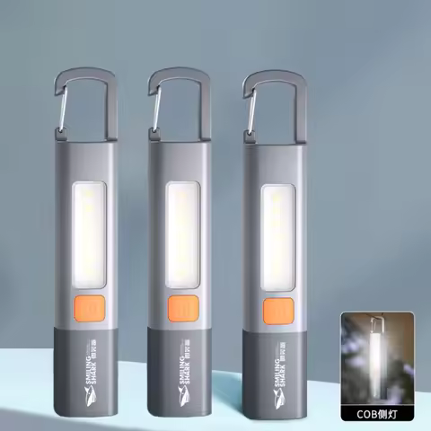 New SMILING SHARK LED Flashlight USB Rechargeable with Hook Zoomable Torch Outdoor Camping Hiking Lo