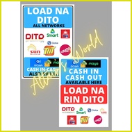▐ ♻ ● AW 2 in 1 SIGN MAYA PAYMAYA GCASH CASH IN CASH OUT  SIGNAGE + LOAD NA DITO GCASH LOAD CASHIN