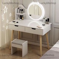 A0110 梳妝台 化妝台 帶鏡子 帶凳子臥室收納櫃Dressing table