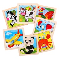 WHOLESALE | 9 Pcs Wooden Jigsaw Puzzle Animal Transport Kindergarten Children Early Learning Educati