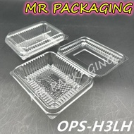 Benxon OPS-H3LH GC-PACK GO-3L Plastic Tray [ 50pcs± ] Bakery Disposable Plastic Clear Food Box Bekas
