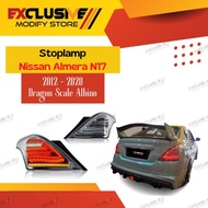 NISSAN ALMERA N17 (2012 - 2020) STOPLAMP DRAGON SCALE MODEL FULL LED WITH WELCOME CEREMONY ALBINO STYLE