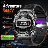Outdoor Sports Men Clock Blue Tooth Call UV Lamp Flashlight IP68 Waterproof Smart Watch Heart Rate H