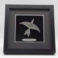 KL Pewter [834] Wau Kucing (8" x 8" inches) | Black Frame