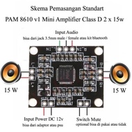 TT1 Kit Mini Ampli Power 2x15w PAM8610 Class D Digital Audio Amplifier