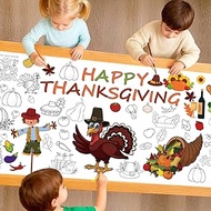 Bonropin Thanksgiving Party Giant Coloring Poster - 31.5x 72 Inches,Thanksgiving Fall Coloring Table