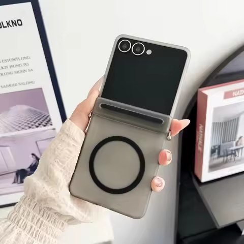 For Samsung Galaxy Z Flip 7 Case Hard Transparent Magnetic Wireless Charging Protective Back Cover f