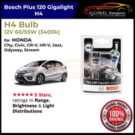 Bosch H4 Plus 120 Gigalight Headlight Bulb for Honda City, Jazz, Civic, CRV, HRV, Odyssey, Stream