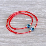 Evil Eye Bracelet Anklet Set, Red String Anklet, Protection Bracelet, Unisex Beach Bracelet, Surfer 
