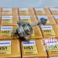 Genuine PHILIPS 3-Pin Motorcycle Headlight Bulb Model Hs1 More Light