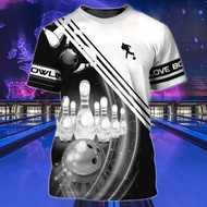 New Bowling Shirt Men s T-shirt Summer O-Neck Casual Short Sleeve Jersey Sports Tops Unisex Oversize