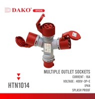ปลั๊กกระจายไฟเข้า 1 ออก 3 400V 3P+E IP44 16A และ 32A DAKO HTN-1014