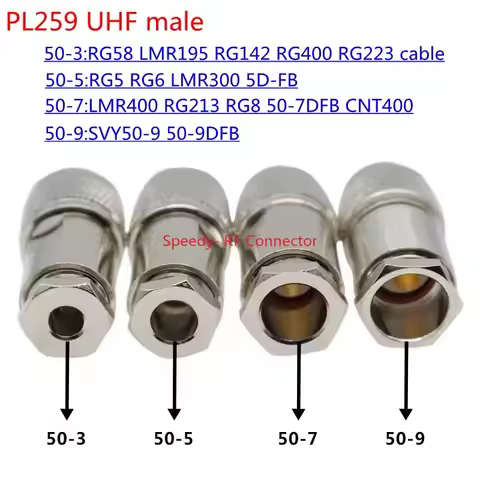 1-10Pcs PL259 UHF Male Clamp Connector Socket Clamp Solder for RG5 RG6 LMR300 5DFB RG142 LMR400 Cabl